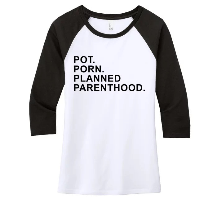 Pot Porn Planned Parenthood Women's Tri-Blend 3/4-Sleeve Raglan Shirt