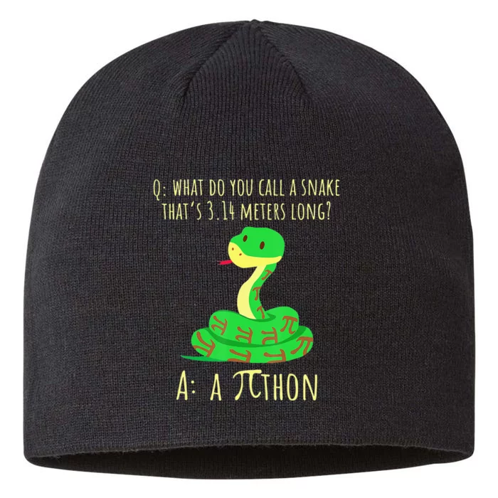 Python Pithon Pi Symbol Math Teacher Funny Pi Day 8 1/2in Sustainable Knit Beanie