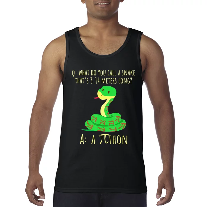 Python Pithon Pi Symbol Math Teacher Funny Pi Day Tank Top