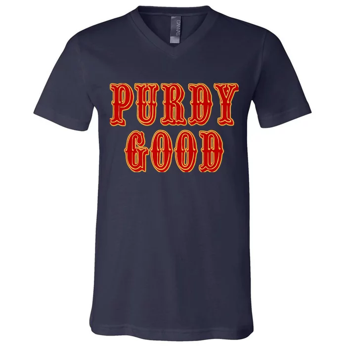 Purdy Purdy Purdy Good Football Quarterback V-Neck T-Shirt