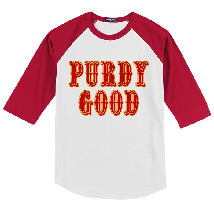 Purdy Purdy Purdy Good Football Quarterback Kids Colorblock Raglan Jersey