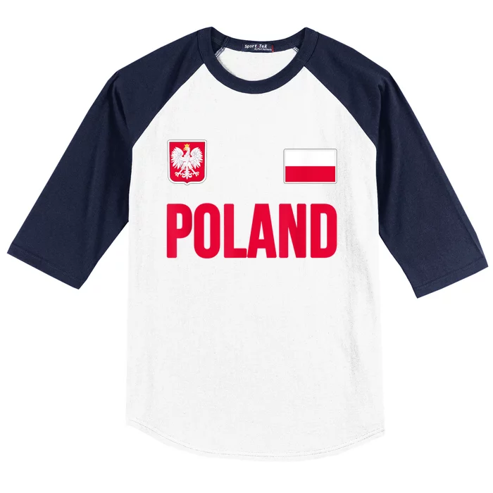 Poland Polska Polish Flag Souvenir Gift Soccer Jersey Baseball Sleeve Shirt