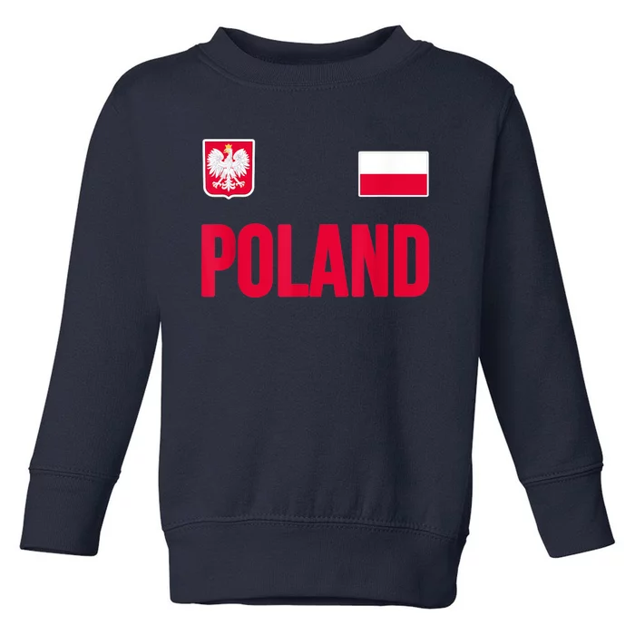 Poland Polska Polish Flag Souvenir Gift Soccer Jersey Toddler Sweatshirt