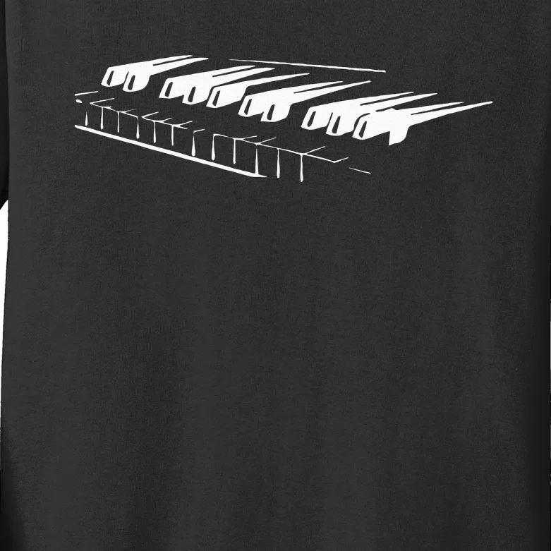 Piano Player Pianist Gift Musician Keyboard Keys Orchestra Kids Long Sleeve Shirt