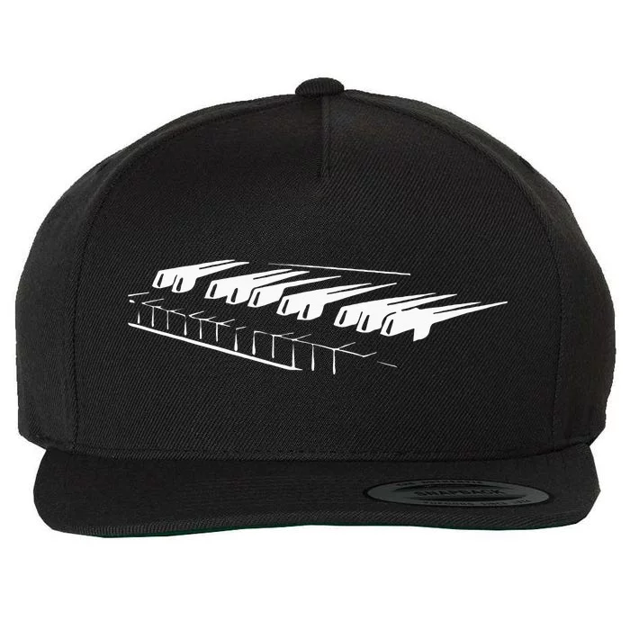 Piano Player Pianist Gift Musician Keyboard Keys Orchestra Wool Snapback Cap