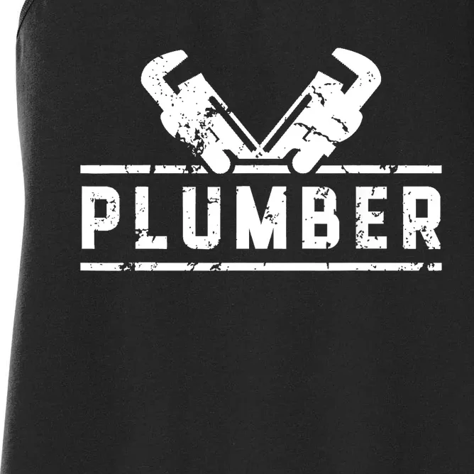 Plumber Profession Plumbing Sayings Job Women's Racerback Tank