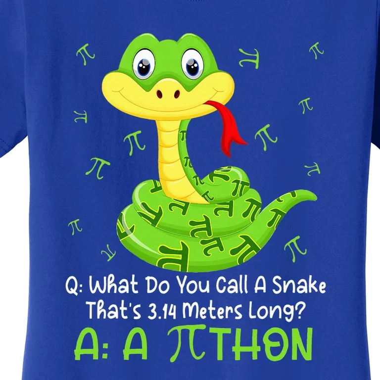 Python Pithon Pi Symbol Funny Math Teacher Pi Day Women's T-Shirt