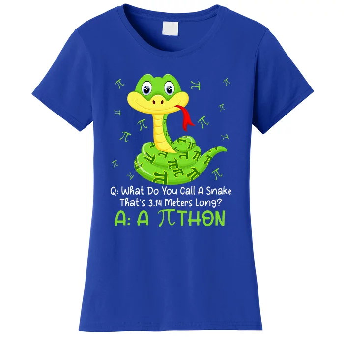 Python Pithon Pi Symbol Funny Math Teacher Pi Day Women's T-Shirt