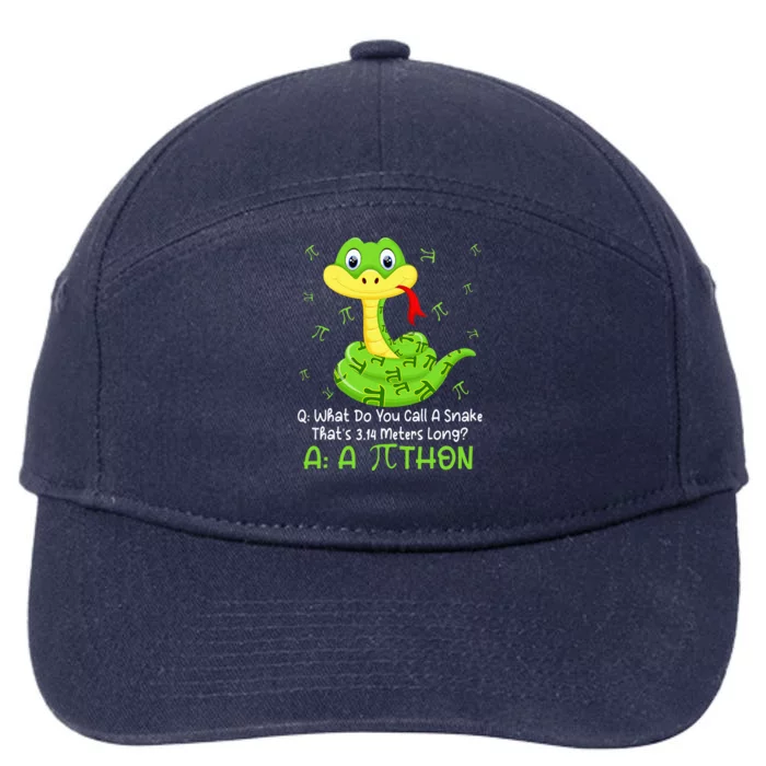 Python Pithon Pi Symbol Funny Math Teacher Pi Day 7-Panel Snapback Hat