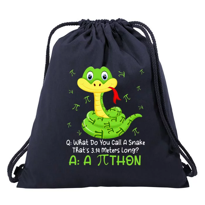 Python Pithon Pi Symbol Funny Math Teacher Pi Day Drawstring Bag