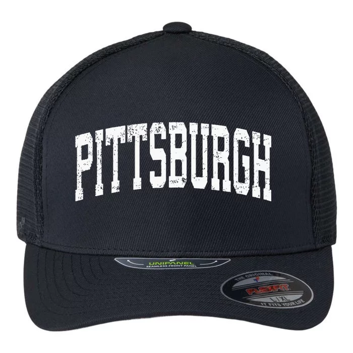 Pittsburgh Pennsylvania PA Vintage Athletic Sports Flexfit Unipanel Trucker Cap