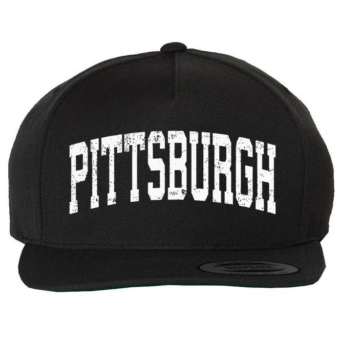 Pittsburgh Pennsylvania PA Vintage Athletic Sports Wool Snapback Cap