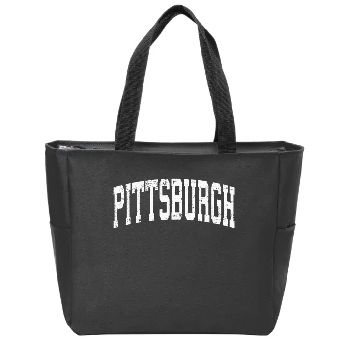 Pittsburgh Pennsylvania PA Vintage Athletic Sports Zip Tote Bag