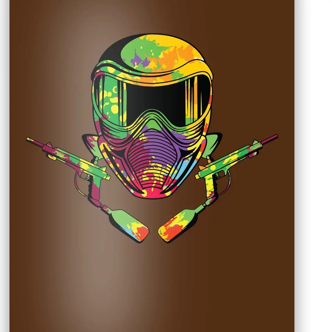 Paintball Player Paint Shooting Paintballer Air Gun Poster