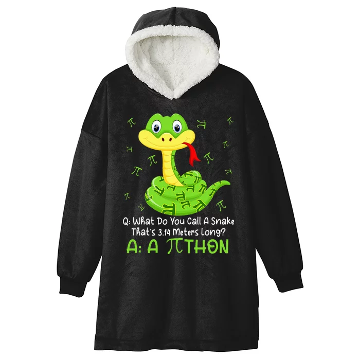 Python Pithon Pi Symbol Funny Math Teacher Pi Day Hooded Wearable Blanket