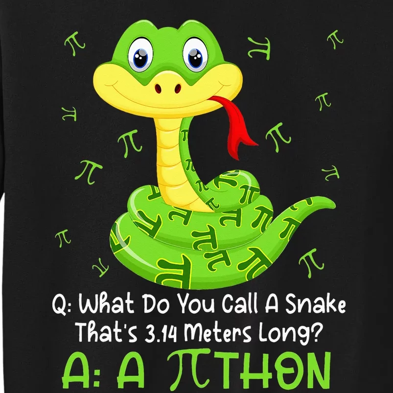 Python Pithon Pi Symbol Funny Math Teacher Pi Day Tall Sweatshirt