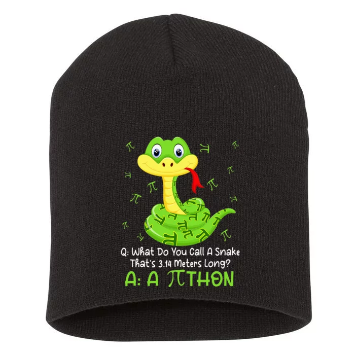 Python Pithon Pi Symbol Funny Math Teacher Pi Day Short Acrylic Beanie