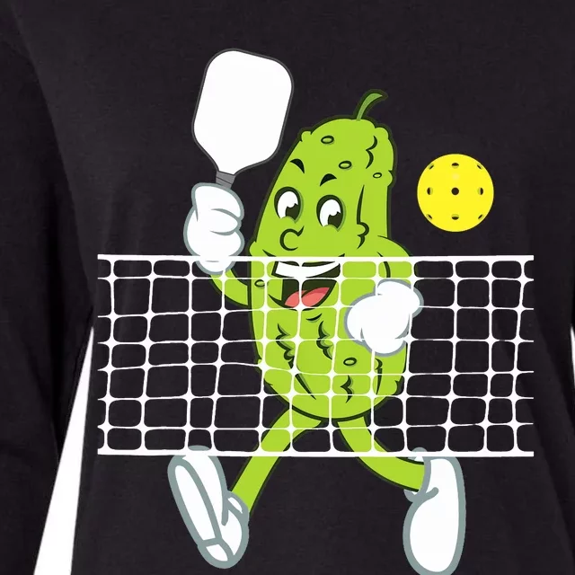 Pickle Playing Pickleball Funny Pickleball Paddleball Womens Cotton Relaxed Long Sleeve T-Shirt