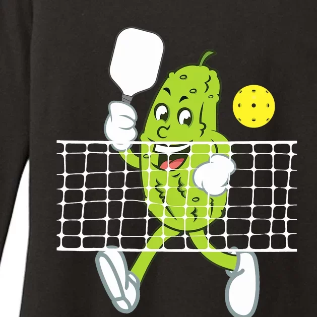 Pickle Playing Pickleball Funny Pickleball Paddleball Womens CVC Long Sleeve Shirt