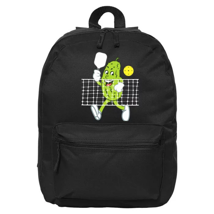 Pickle Playing Pickleball Funny Pickleball Paddleball 16 in Basic Backpack