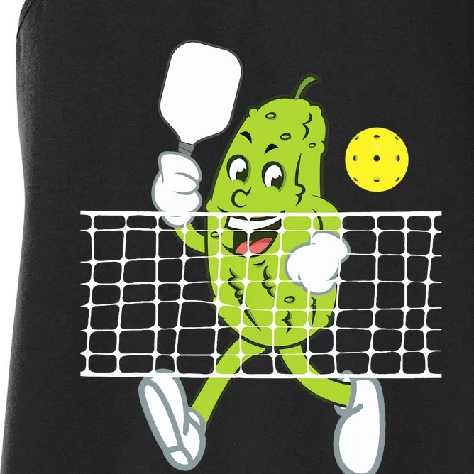 Pickle Playing Pickleball Funny Pickleball Paddleball Women's Racerback Tank