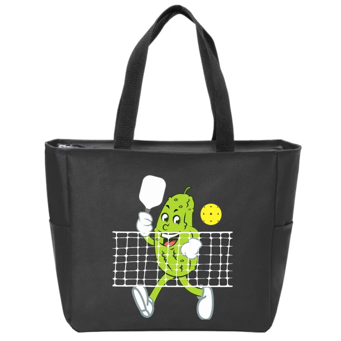 Pickle Playing Pickleball Funny Pickleball Paddleball Zip Tote Bag