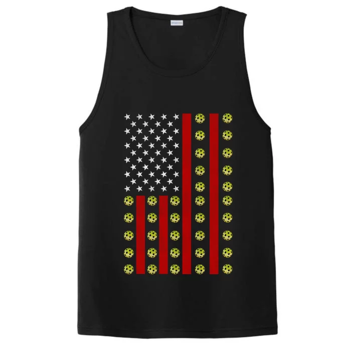 Patriotic Pickleball Player Us Flag Pickleball 4th Of July Gift Performance Tank