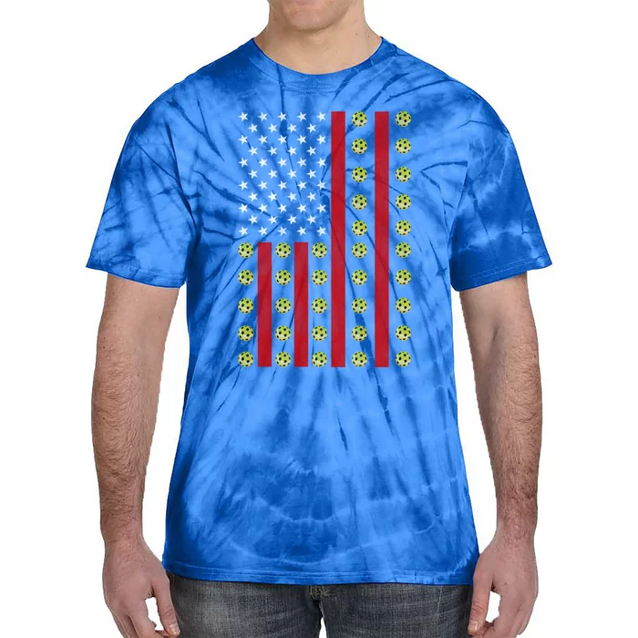 Patriotic Pickleball Player Us Flag Pickleball 4th Of July Gift Tie-Dye T-Shirt