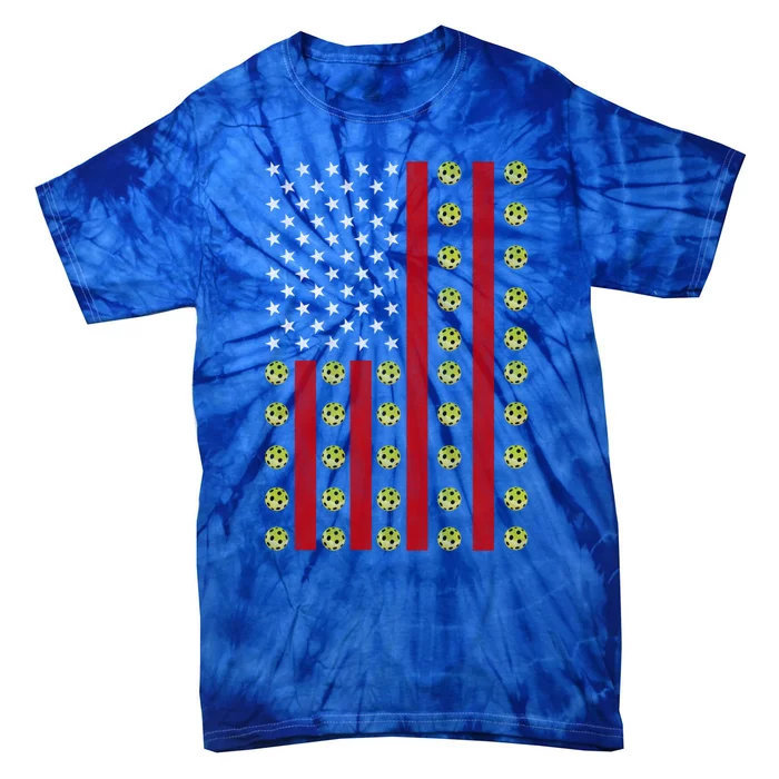 Patriotic Pickleball Player Us Flag Pickleball 4th Of July Gift Tie-Dye T-Shirt