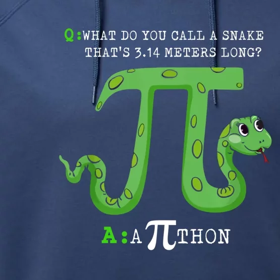 Python Pithon Pi Symbol Funny Math Teacher Pi Day Gift Performance Fleece Hoodie