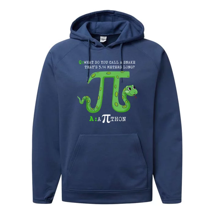 Python Pithon Pi Symbol Funny Math Teacher Pi Day Gift Performance Fleece Hoodie