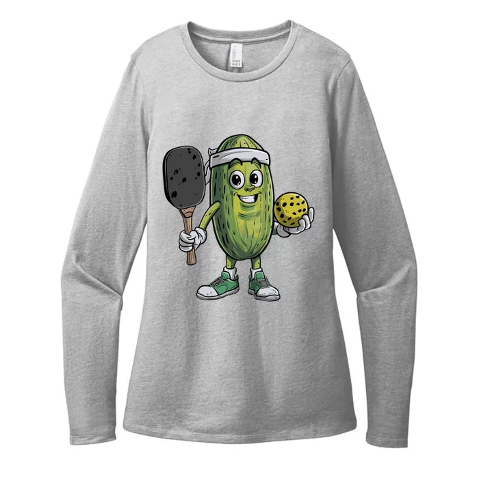 Pickle Playing Pickleball Funny For Paddleball Lover Gift Womens CVC Long Sleeve Shirt