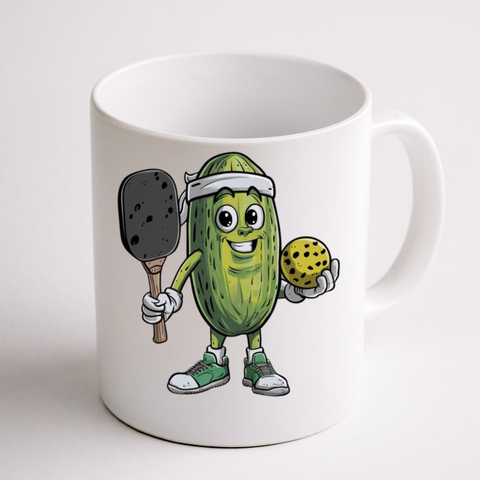 Pickle Playing Pickleball Funny For Paddleball Lover Gift Front & Back Coffee Mug