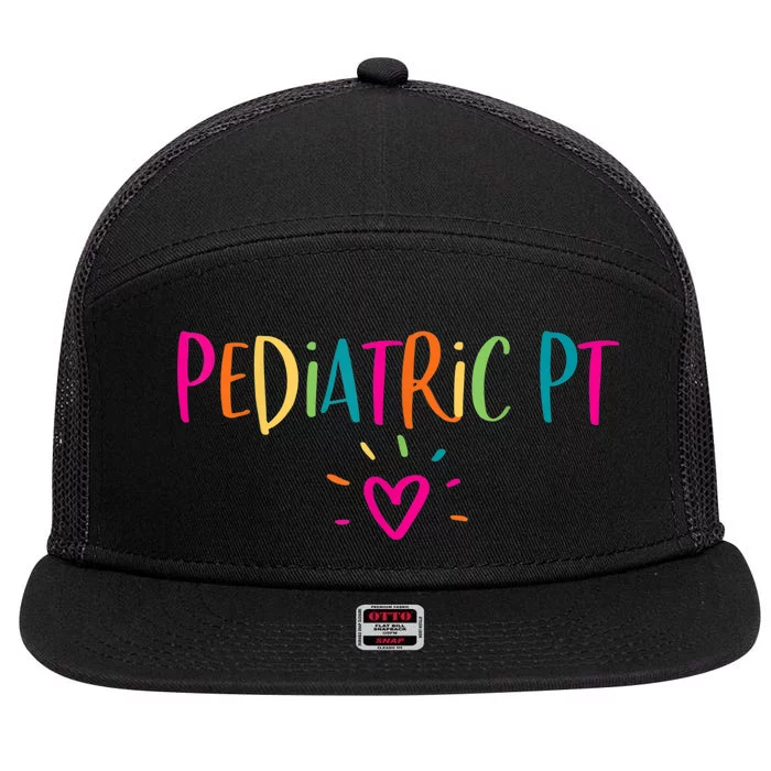 Pediatric PT Physical Therapy Office Staff Appreciation 7 Panel Mesh Trucker Snapback Hat