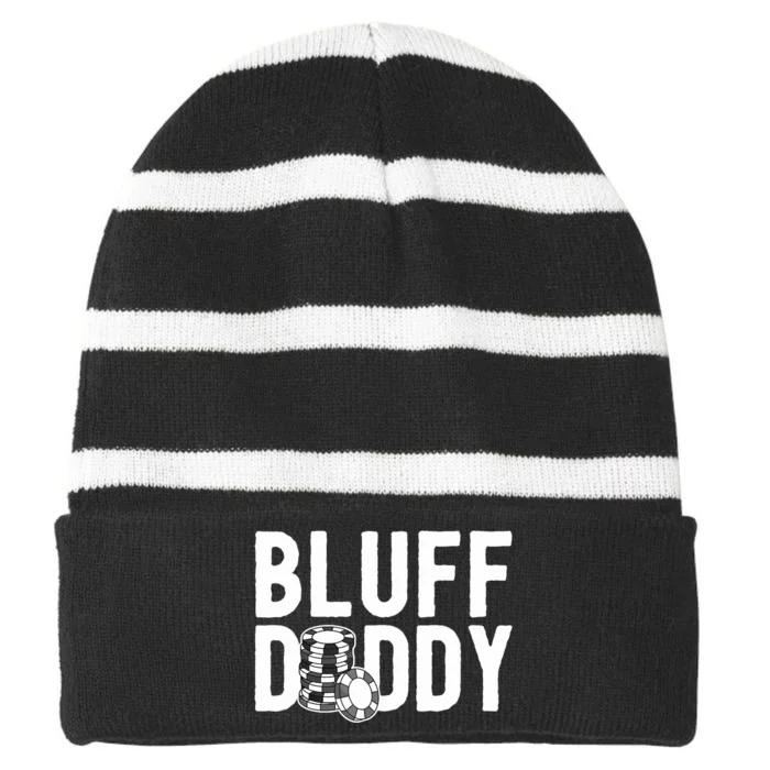 Poker Player Poker Cards Game I Bluff Bluffing Striped Beanie with Solid Band