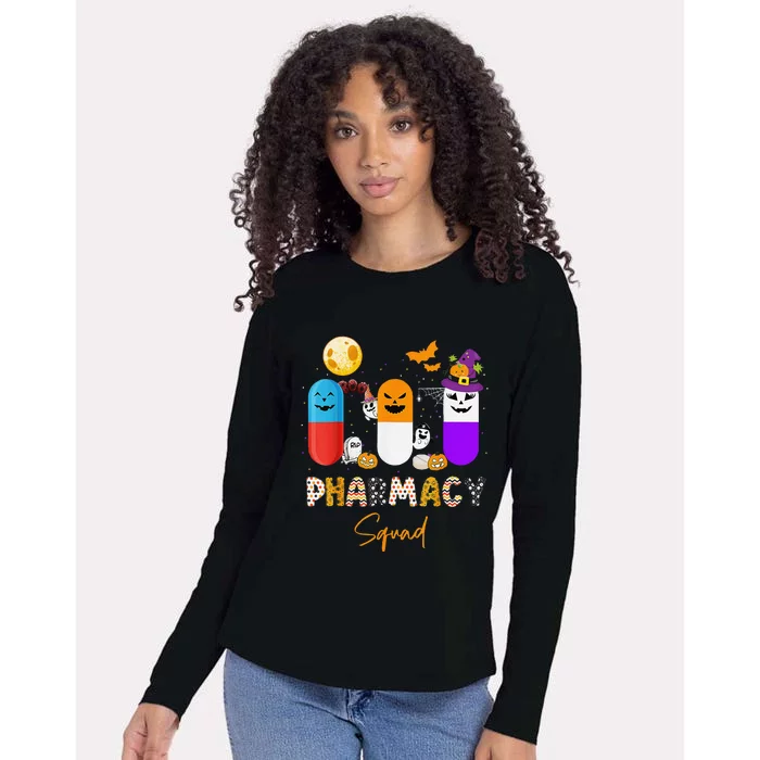 Pills Pharmacy Pharmacist Squad Funny Halloween Womens Cotton Relaxed Long Sleeve T-Shirt