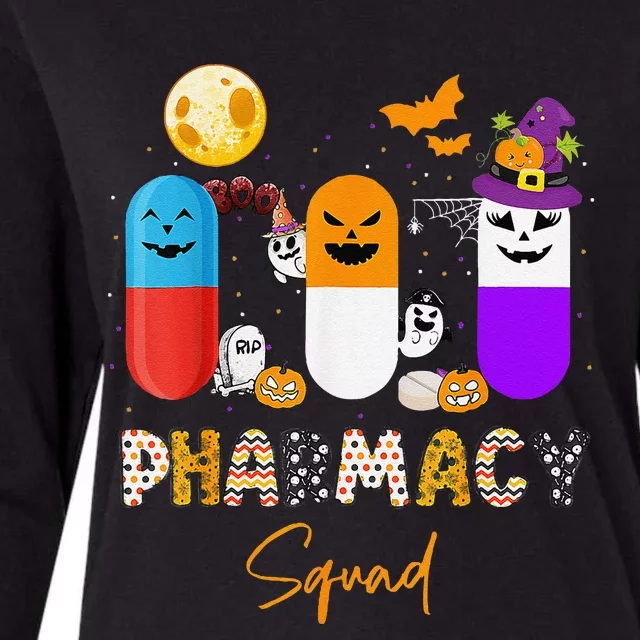 Pills Pharmacy Pharmacist Squad Funny Halloween Womens Cotton Relaxed Long Sleeve T-Shirt