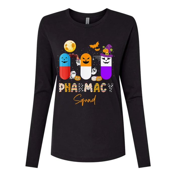 Pills Pharmacy Pharmacist Squad Funny Halloween Womens Cotton Relaxed Long Sleeve T-Shirt