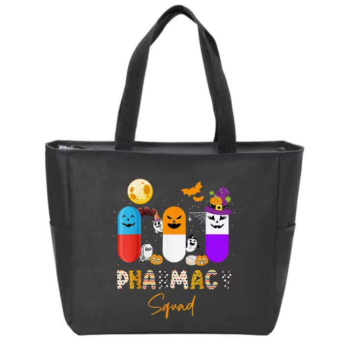 Pills Pharmacy Pharmacist Squad Funny Halloween Zip Tote Bag