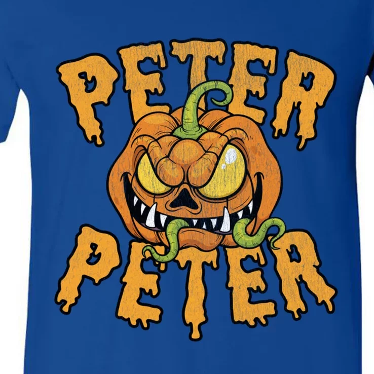 Peter Peter Pumpkin Eater Halloween Gift V-Neck T-Shirt