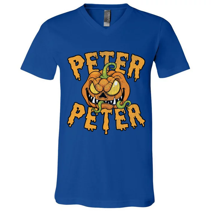 Peter Peter Pumpkin Eater Halloween Gift V-Neck T-Shirt