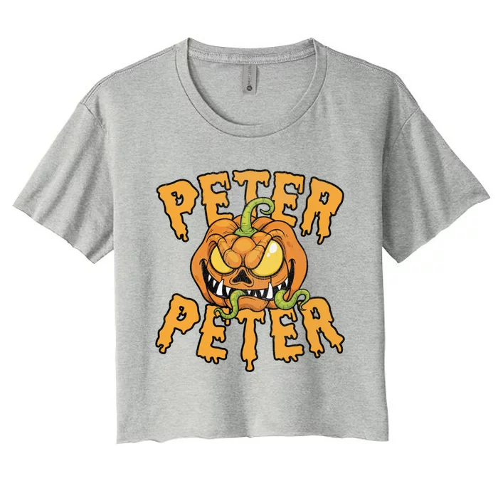 Peter Peter Pumpkin Eater Halloween Gift Women's Crop Top Tee