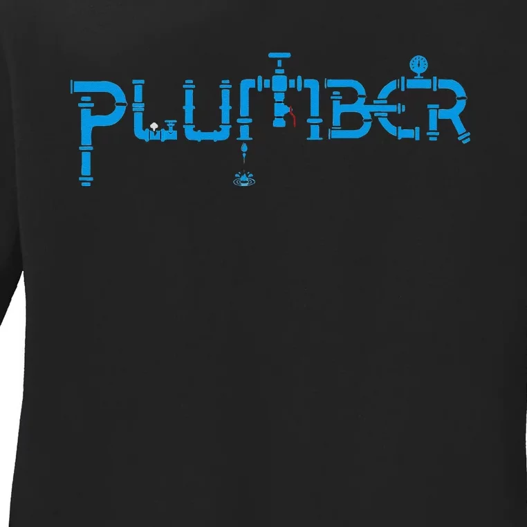 Plumbing Plumber Ladies Long Sleeve Shirt