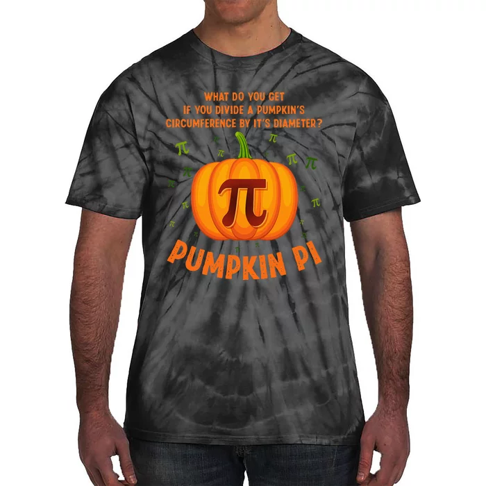 Pumpkin Pie Pi Math Teacher Funny Halloween Adult Tie-Dye T-Shirt