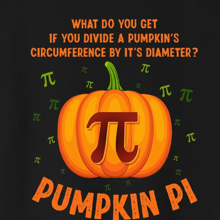 Pumpkin Pie Pi Math Teacher Funny Halloween Adult Women's Crop Top Tee