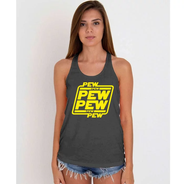 Pew Pew Pew Pew Women's Knotted Racerback Tank