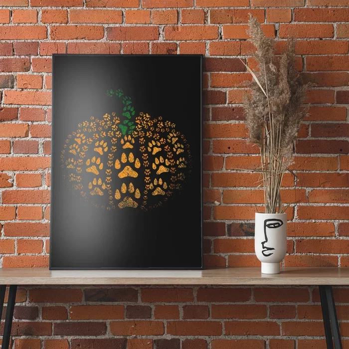 Pet Paw Print Pumpkin Poster