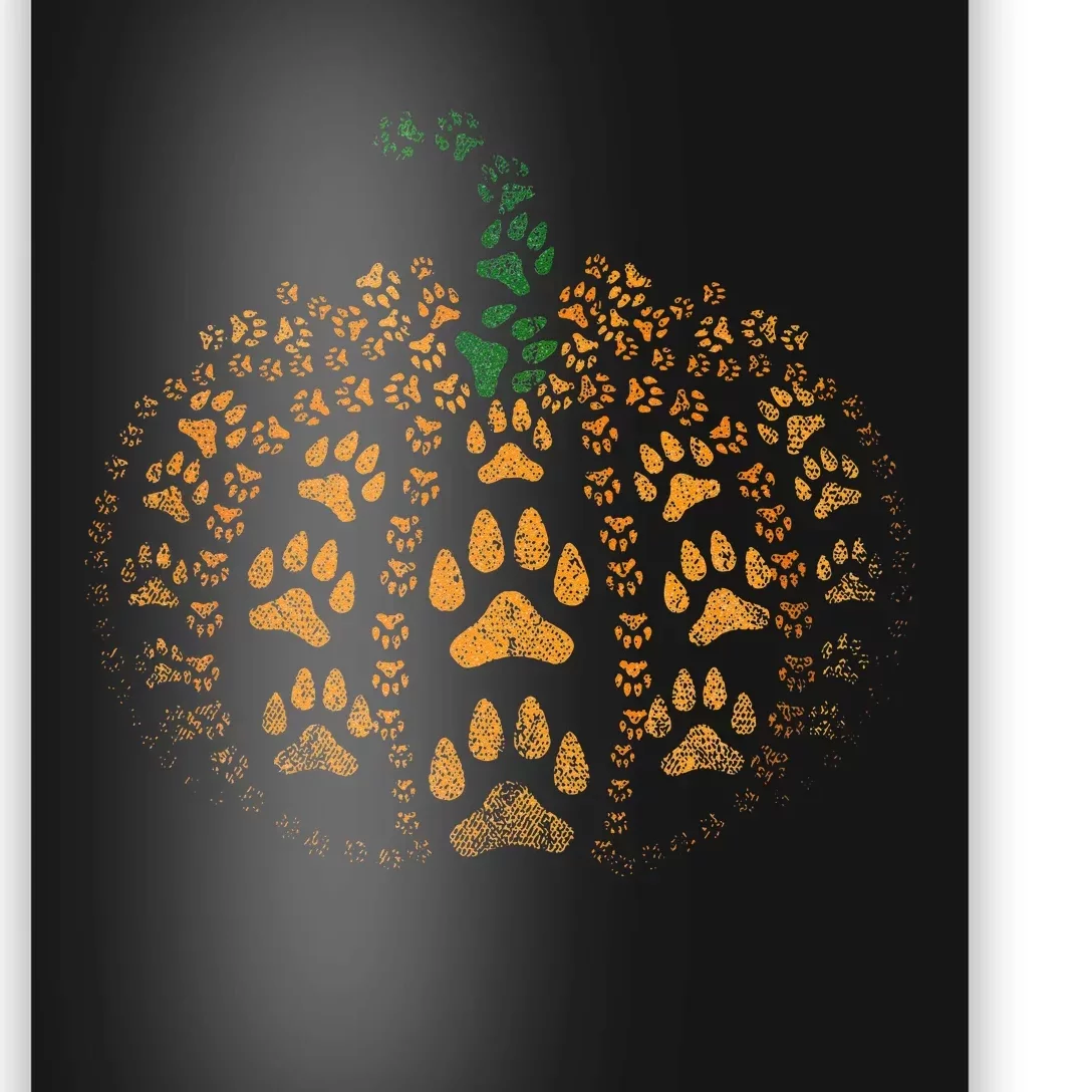 Pet Paw Print Pumpkin Poster