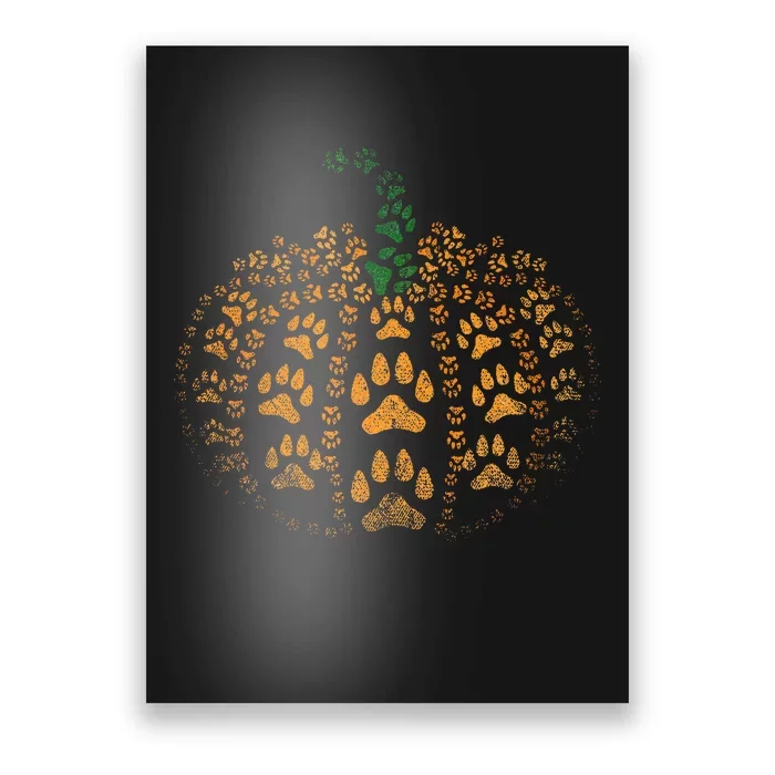 Pet Paw Print Pumpkin Poster