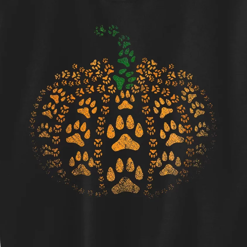 Pet Paw Print Pumpkin Kids Sweatshirt